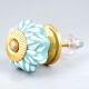 Sea Green Leaf Medium Ceramic Knob