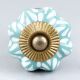 Sea Green Leaf Medium Ceramic Knob